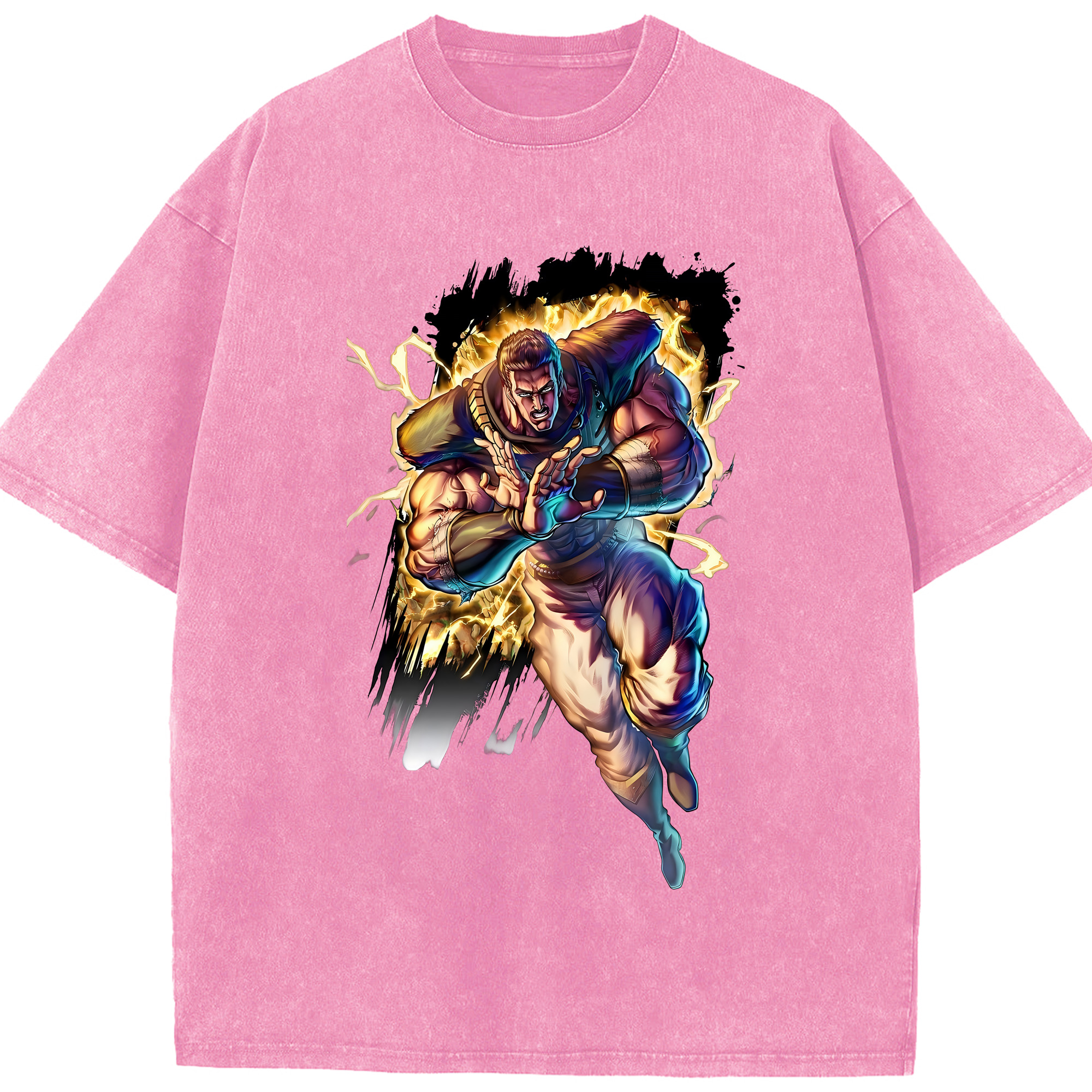 （画像用） 北斗の拳 Fist of the North Star 綿100% ヴィンテージ風 半袖Tシャツ（フロントプリント）